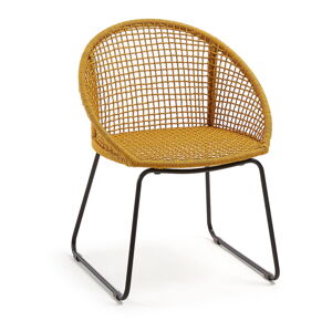 Hořčicově žlutá zahradní židle s ocelovou konstrukcí La Forma Sandrine