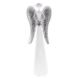 Kovová soška anděla s LED světlem Dakls, výška 40 cm
