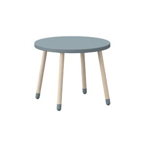 Modrý dětský stolek s nohami z jasanového dřeva Flexa Dots, ø 60 cm