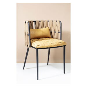 Set 4 žluto-černých židlí s polštářem Kare Design Cheerio