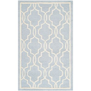 Světle modrý vlněný koberec Safavieh Elle, 91 x 152 cm