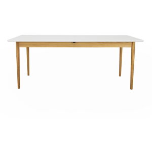 Bílý rozkládací jídelní stůl Tenzo Svea, 195 x 90 cm