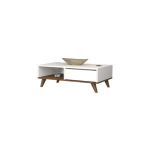 Bílý konferenční stolek v dekoru borovice 56x120 cm Mira – Gauge Concept
