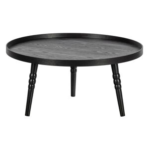 Černý odkládací stolek z borovicového dřeva WOOOD Ponto, ø 75 cm