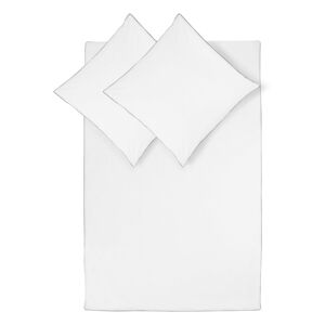 Bílé povlečení na dvoulůžko z bavlněného perkálu Westwing Collection, 200 x 200 cm