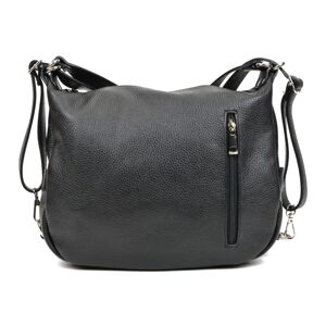 Černá kožená kabelka Mangotti Bags, 30 x 28 cm