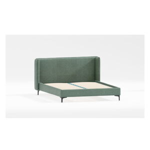 Zelená čalouněná dvoulůžková postel s roštem 140x200 cm Basti – Ropez