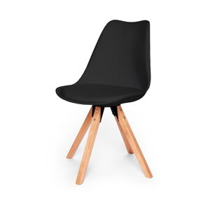 Sada 2 černých židlí s podnožím z bukového dřeva loomi.design Eco