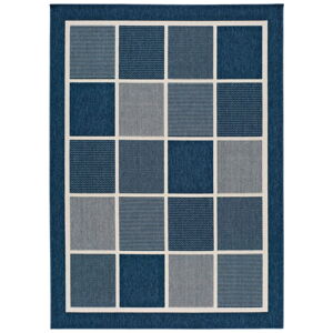 Modrý venkovní koberec Universal Nicol Squares, 80 x 150 cm