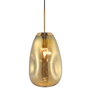 Závěsné svítidlo z foukaného skla ve zlaté barvě Leitmotiv Pendulum, výška 33 cm