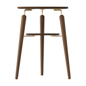 Hnědý kulatý konferenční stolek z dubového dřeva ø 46 cm My Spot – UMAGE