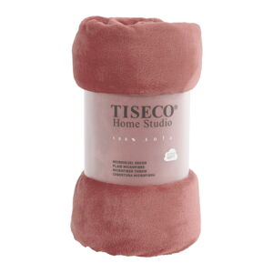 Růžová mikroplyšová deka Tiseco Home Studio, 130 x 160 cm