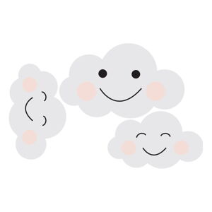 Sada 8 nástěnných samolepek Dekornik Clouds Smile