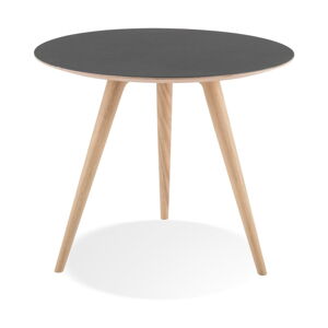 Příruční stolek z dubového dřeva s černou deskou Gazzda Arp, ⌀ 55 cm