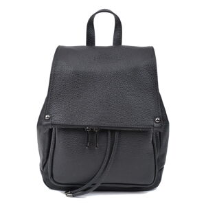 Černý kožený batoh Roberta M, 24 x 34 cm