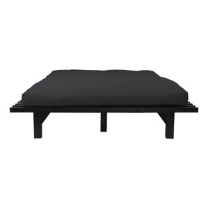 Dvoulůžková postel z borovicového dřeva s matrací Karup Design Blues Comfort Mat Black/Black, 180 x 200 cm