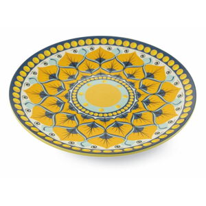 Žlutý kulatý servírovací talíř z dolomitu Villa d´Este Sicilia