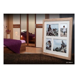 Světle hnědý rámeček na 4 fotografie Styler Narvik, 39 x 39 cm