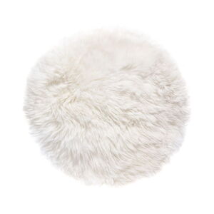 Bílý koberec z ovčí kožešiny Royal Dream Zealand, ⌀ 70 cm