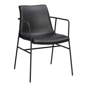 Černá jídelní židle s potahem z imitace kůže Rowico Huntington
