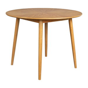 Kulatý jídelní stůl s deskou v dubovém dekoru ø 120 cm – White Label