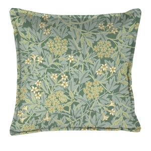 Zelený dekorativní polštář Velvet Atelier Liberty Flower, 45 x 45 cm