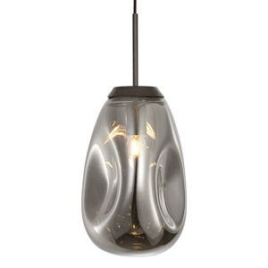 Závěsné svítidlo z foukaného skla v šedé barvě Leitmotiv Pendulum, výška 33 cm