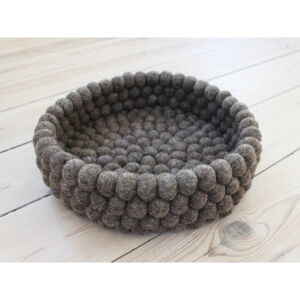 Ořechově hnědý kuličkový vlněný úložný košík Wooldot Ball Basket, ⌀ 28 cm