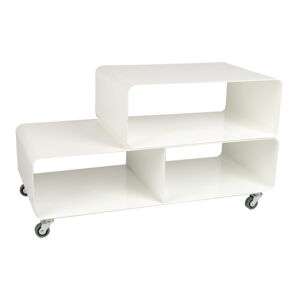 Bílý televizní stolek s kolečky Kare Design TV Mobile
