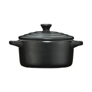 Černý mini kameninový hrnec Premier Housewares, 230 ml