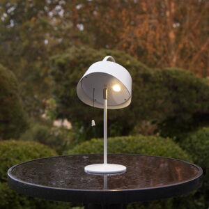 Bílá venkovní solární LED lampa Star Trading Cervia, výška 36 cm