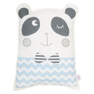 Modrý dětský polštářek s příměsí bavlny Mike & Co. NEW YORK Pillow Toy Panda, 25 x 36 cm