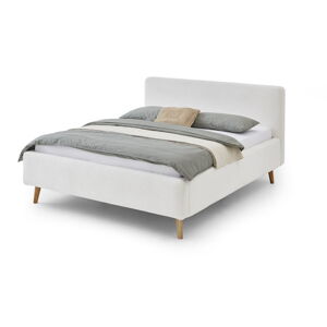 Bílá čalouněná dvoulůžková postel s úložným prostorem s roštem 140x200 cm Mattis - Meise Möbel
