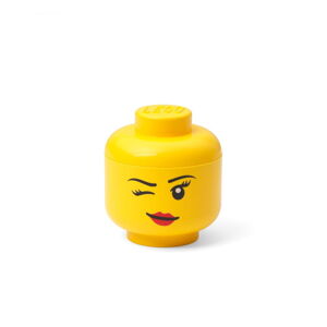 Žlutá úložná krabice ve tvaru hlavy LEGO® whinky, 10,5 x 10,6 x 12 cm