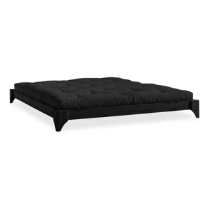 Dvoulůžková postel z borovicového dřeva s matrací Karup Design Elan Double Latex Black/Black, 180 x 200 cm