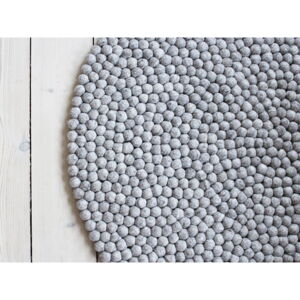 Pískově hnědý kuličkový vlněný koberec Wooldot Ball Rugs, ⌀ 140 cm