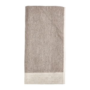 Hnědý ručník s příměsí lnu 100x50 cm Inu - Zone