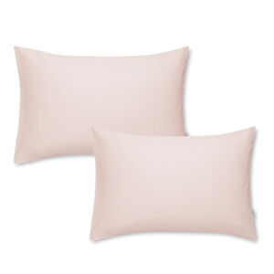 Sada 2 růžových na povlaků na polštář z bavlněného saténu Bianca Standard, 50 x 75 cm