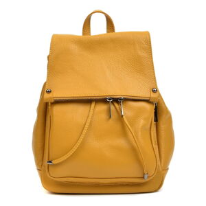 Žlutý kožený batoh Roberta M, 24 x 34 cm