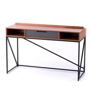 Pracovní stůl s deskou v dekoru ořechového dřeva 48x120 cm Odel – Homede
