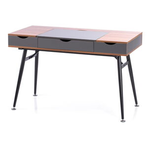 Pracovní stůl s deskou v dekoru ořechového dřeva 60x120 cm Faryn – Homede