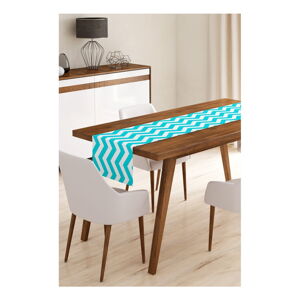 Běhoun na stůl z mikrovlákna Minimalist Cushion Covers Blue Stripes, 45 x 145 cm