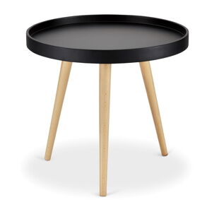 Černý konferenční stolek s nohami z bukového dřeva Furnhouse Opus, Ø 50 cm