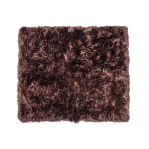 Tmavě hnědý koberec z ovčí kožešiny Royal Dream Zealand Sheep, 130 x 150 cm