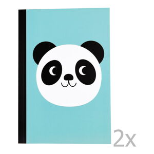 Sada 2 linkovaných sešitů s potiskem pandy Rex London Miko The Panda