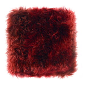 Červený polštář z ovčí kožešiny Royal Dream Sheepskin, 45 x 45 cm