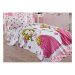 Růžový dětský bavlněný přehoz přes postel Mijolnir Princess, 160 x 235 cm