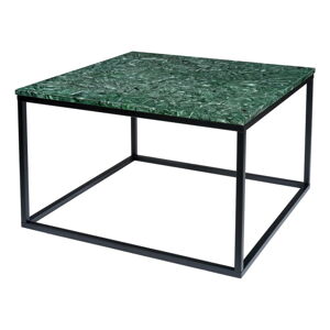 Tmavě zelený mramorový konferenční stolek s černým podnožím RGE Accent, šířka 75 cm