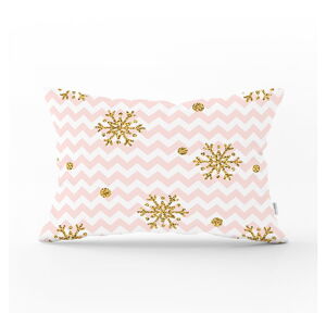 Vánoční povlak na polštář Minimalist Cushion Covers Golden Snowflakes, 35 x 55 cm