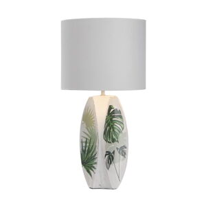 Bílo-zelená stolní lampa s textilním stínidlem (výška 59 cm) Palma – Candellux Lighting